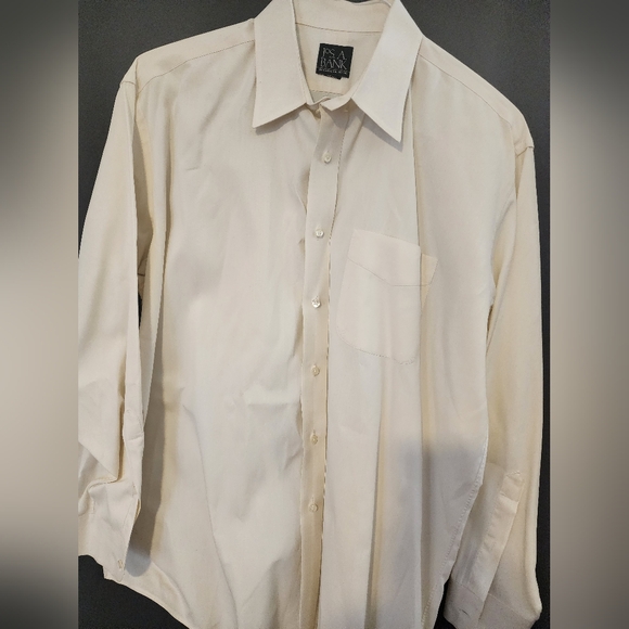 Jos. A. Banks Pinpoint Shirt, Men's size 16 1/2 Cream Color Dress Shirt - Picture 4 of 8